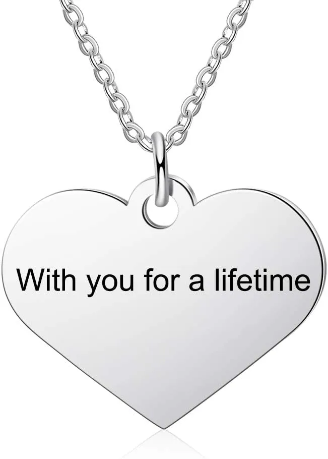 Personalized Photo Necklace Custom Picture Photo Hearts Name Engraved Pendants Memorial Pendant for Women Girlfriend (Style 12)