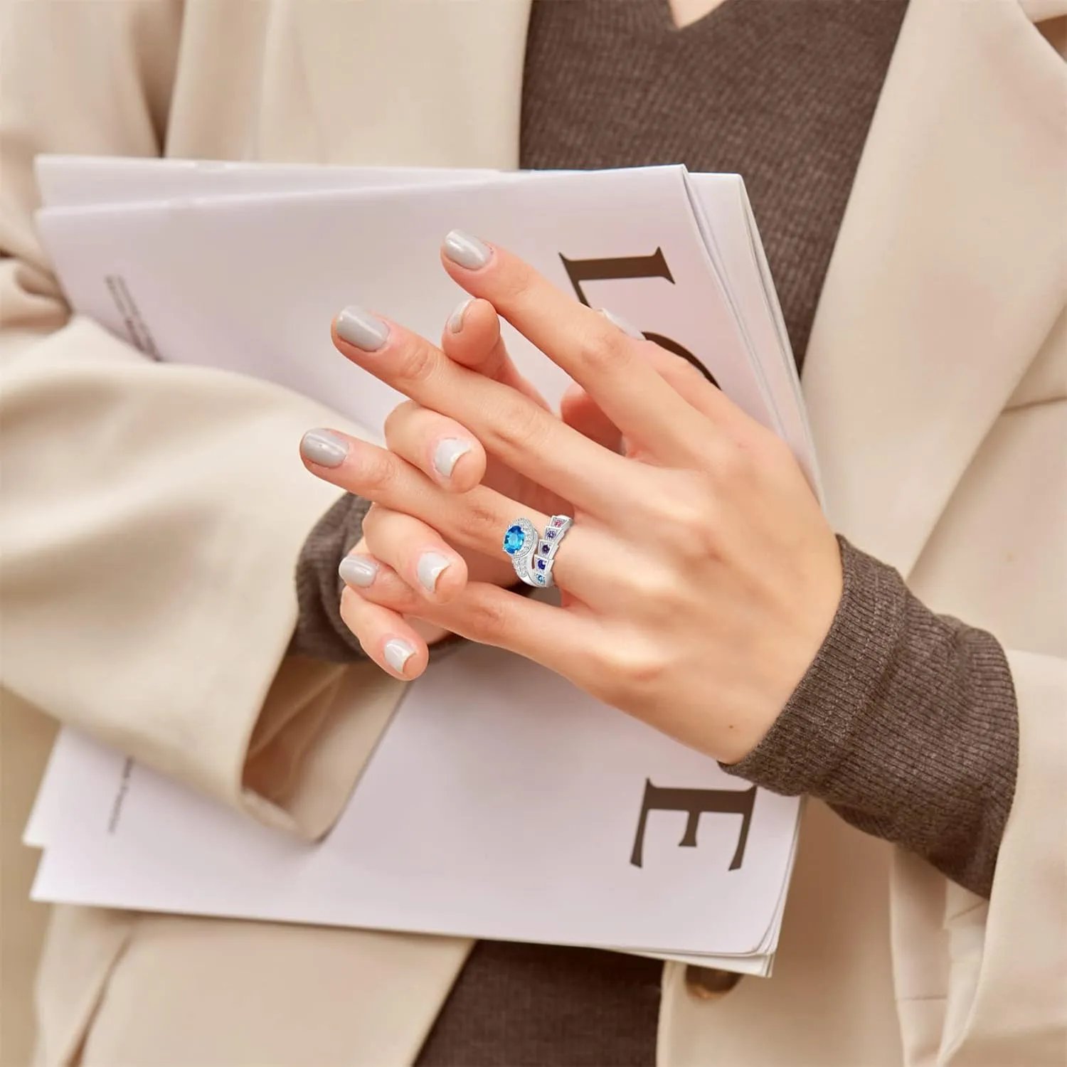 Personalized Simulated Birthstones Rings for Women Promise Rings for Her Custom Womens Rings Mother Daughter Rings Engagement Rings Gifts for Mom
