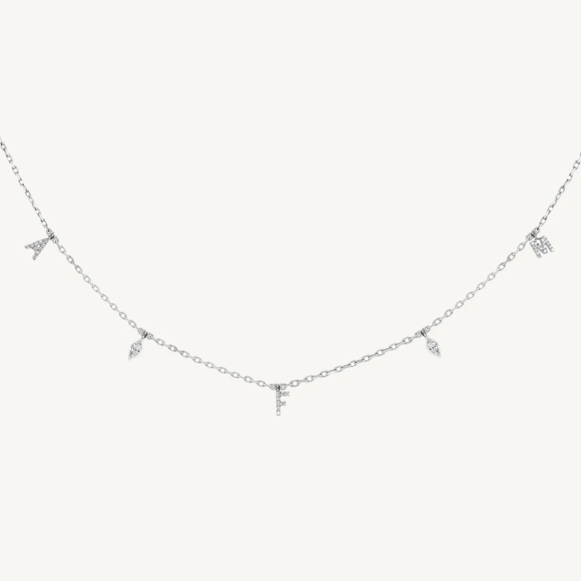 Personalized Three Letter Marquise Diamond Choker