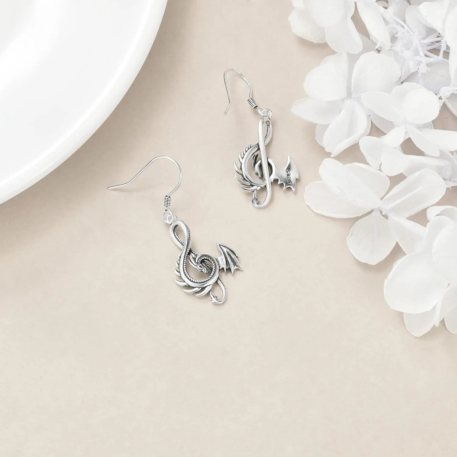 Phoenix/Dragon/Moth/Owl/Wolf/Sun Moon/Horse/Luna Moth/Highland Cow/Wolf Earrings Retro Silver Earrings Jewelry Gifts for Women