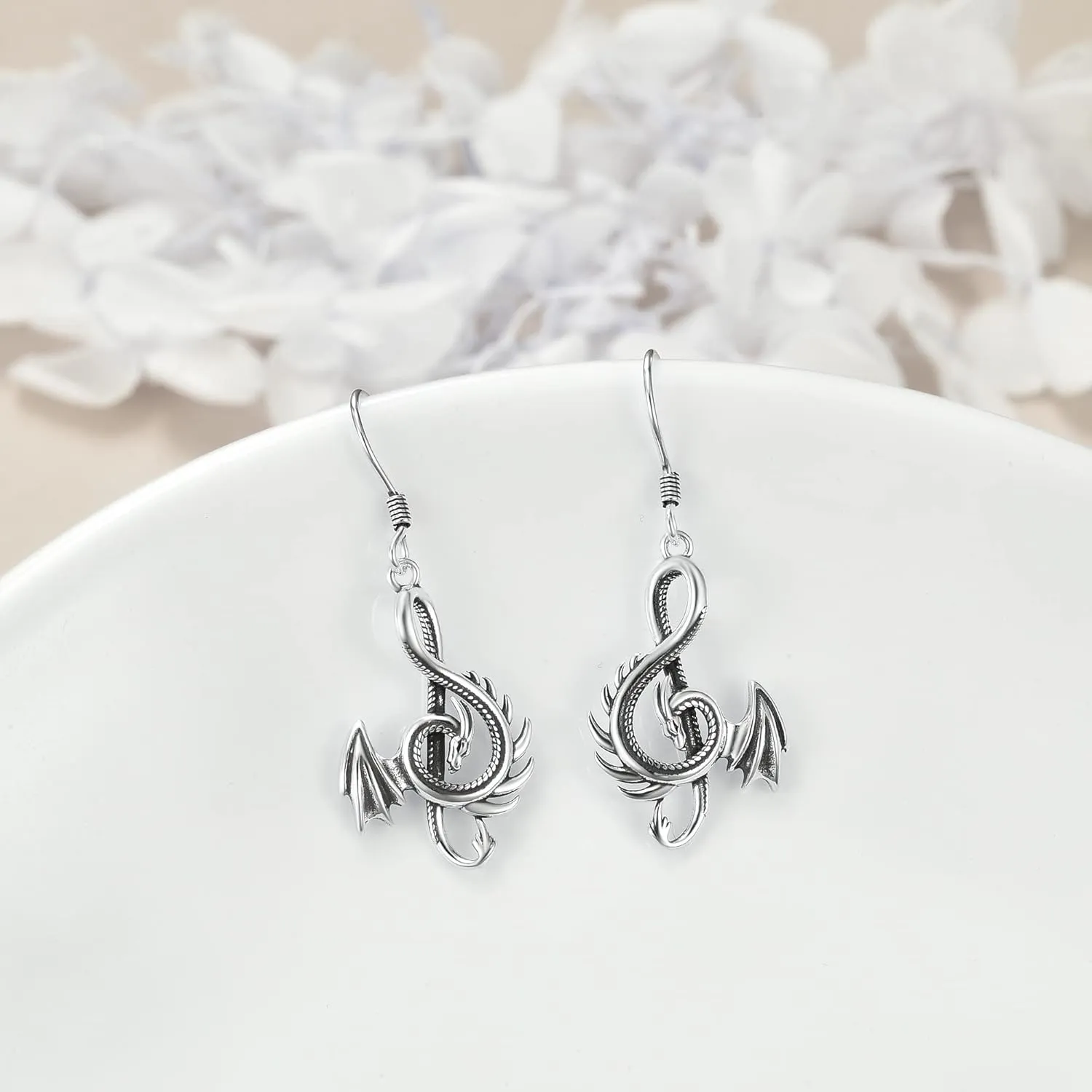 Phoenix/Dragon/Moth/Owl/Wolf/Sun Moon/Horse/Luna Moth/Highland Cow/Wolf Earrings Retro Silver Earrings Jewelry Gifts for Women