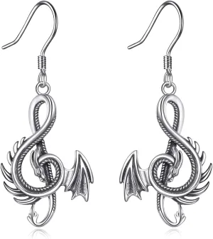 Phoenix/Dragon/Moth/Owl/Wolf/Sun Moon/Horse/Luna Moth/Highland Cow/Wolf Earrings Retro Silver Earrings Jewelry Gifts for Women