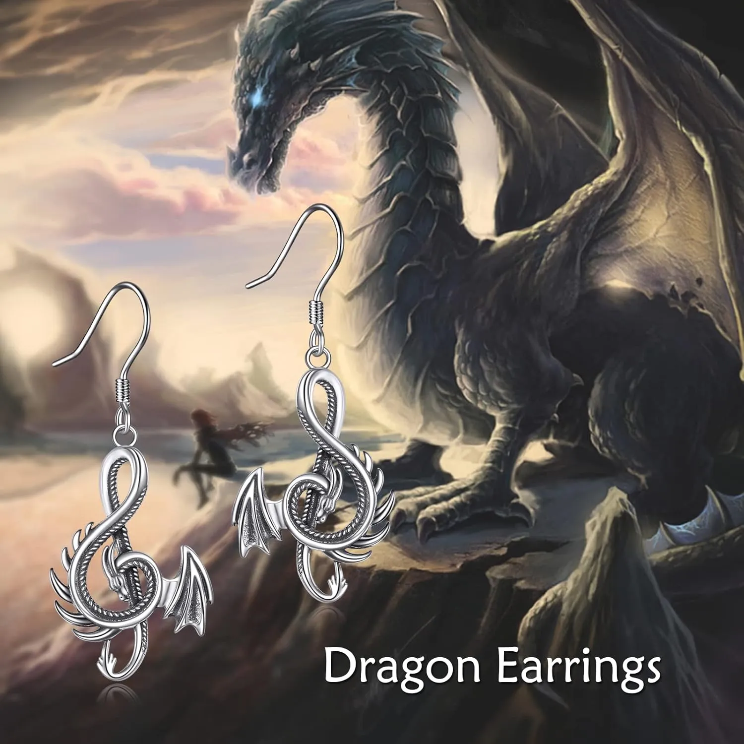Phoenix/Dragon/Moth/Owl/Wolf/Sun Moon/Horse/Luna Moth/Highland Cow/Wolf Earrings Retro Silver Earrings Jewelry Gifts for Women