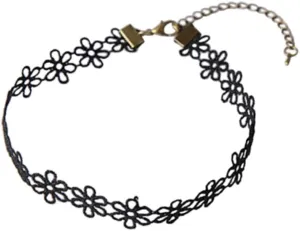 Retro Lace Collar Choker Gothic Chain Necklace for Women Clavicle Neckband