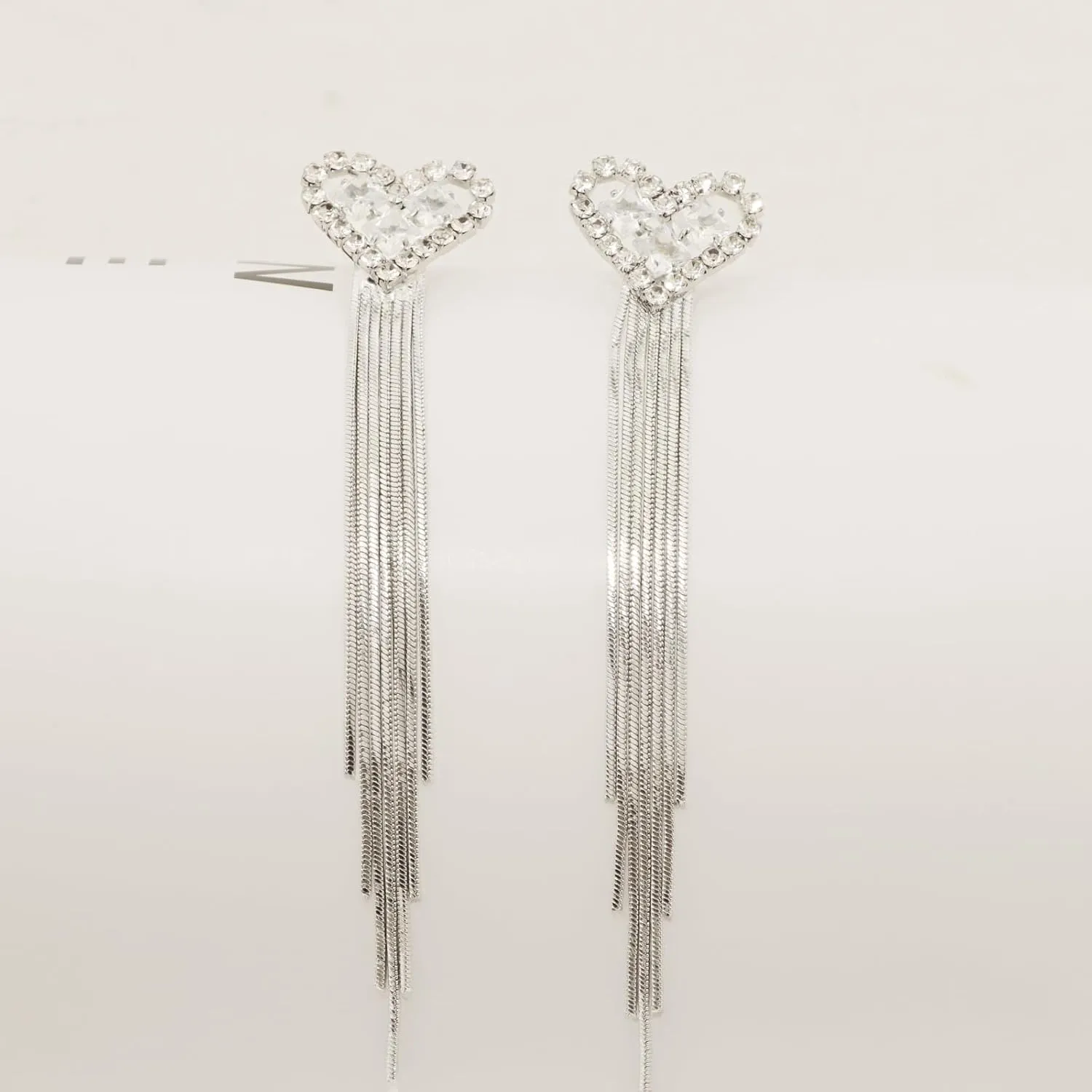 Rhinestone Gold Silver/Red Tassel Earrings For Women Trendy Chandelier Earrings Statement Fringe Earrings Long Crystal Tassels Earrings Beaded Dangling Earrings For Party Prom Wedding Bridal