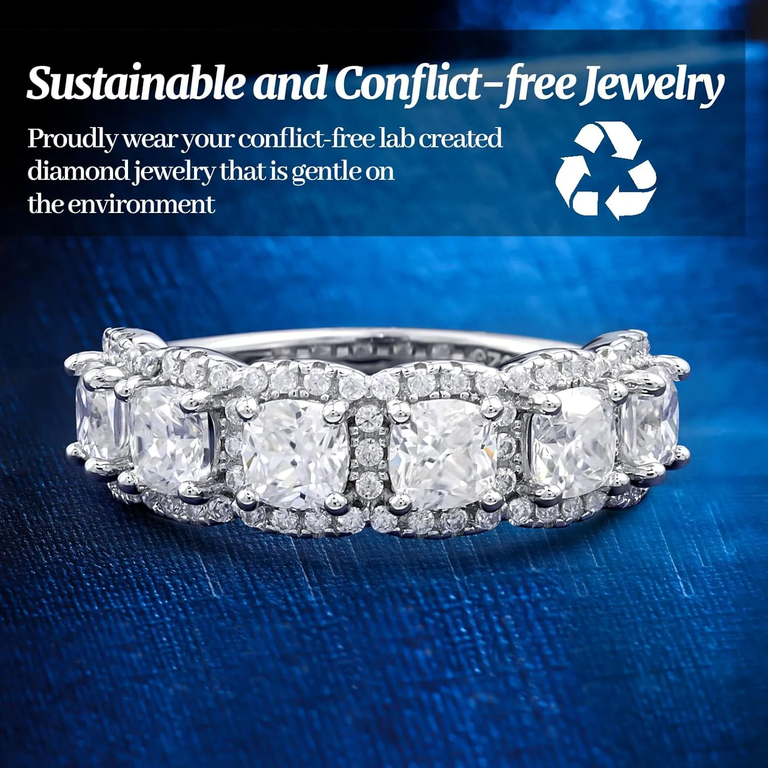 RINEY&KY Moissanite Rings for Women Lab Diamond Wedding Bands D Color VVS1 Clarity 18K White Gold Plated Sterling Silver Non Tarnish Eternity Milgrain Marquise Size 5-10US