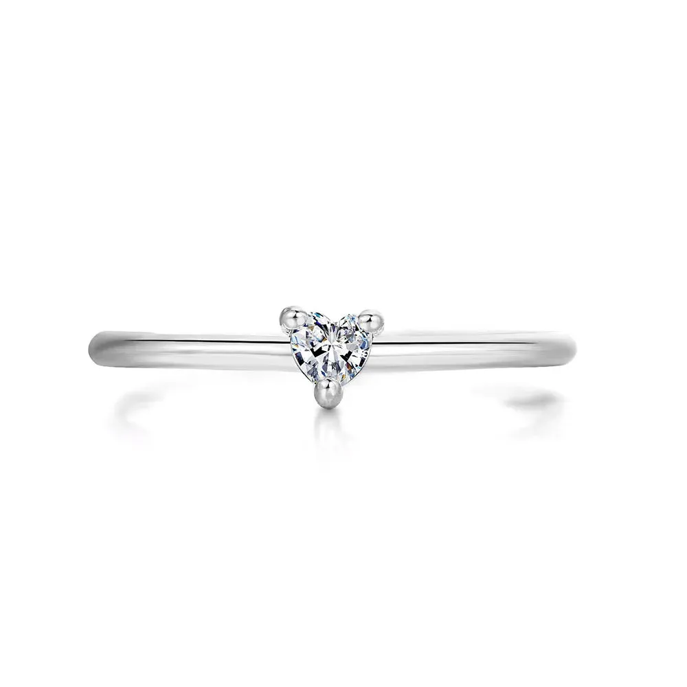 Rings For Women Little Heart Shaped Gold Color Wedding Engagement Dainty Ring Jewellry Zircon Romantic Fashion Jewelry KBR014-M
