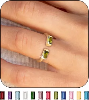 Roe Dolph Birthstone Rings for Women Gold Birthstone Ring Dainty 14K Gold Plated Stackable Birthstone Rings for Birthday Jewelry Gifts Ruby Thumb Pinky Rings July June August Birthstone Rings