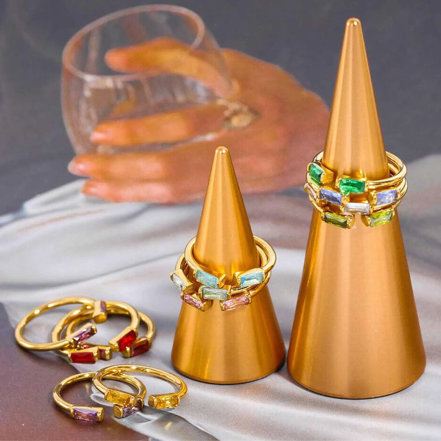 Roe Dolph Birthstone Rings for Women Gold Birthstone Ring Dainty 14K Gold Plated Stackable Birthstone Rings for Birthday Jewelry Gifts Ruby Thumb Pinky Rings July June August Birthstone Rings