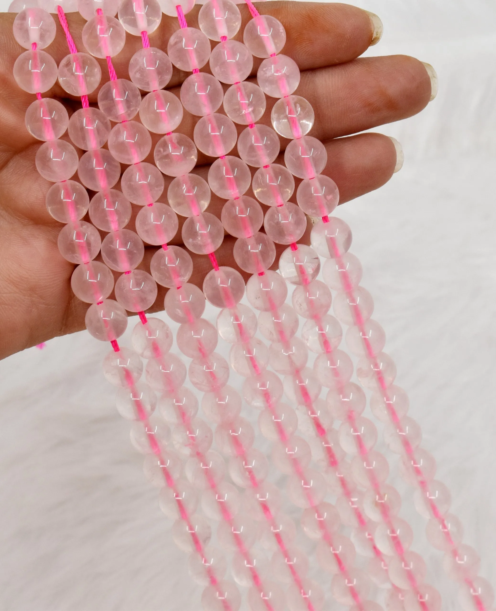 Rose Quartz Beads, Natural Round Crystal Beads 4mm to 12mm