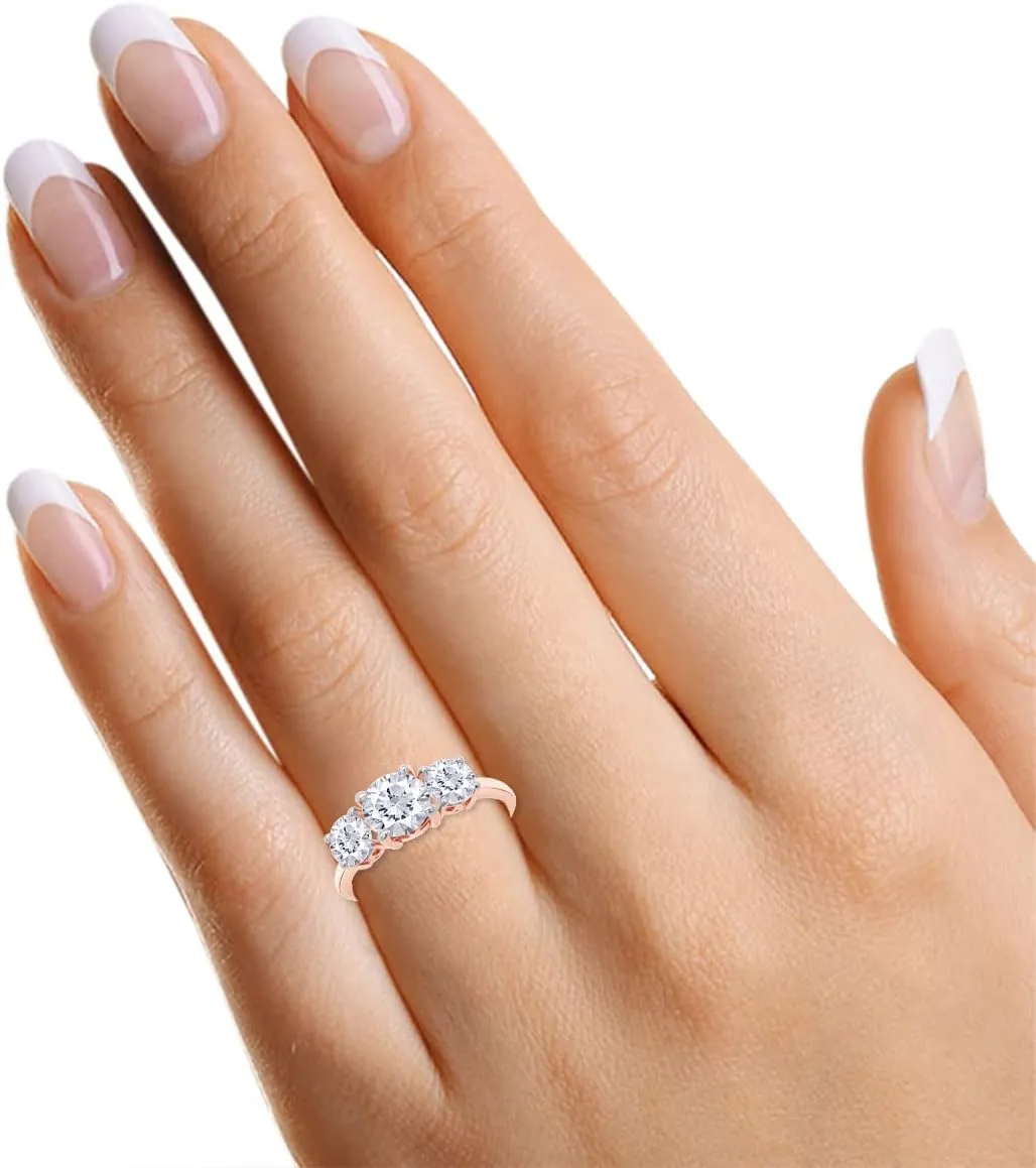 SAVEARTH DIAMONDS Moissanite Engagement Ring,Moissanite Rings for Women Couples, 2CT Lab Created Round Diamond Engagement Rings