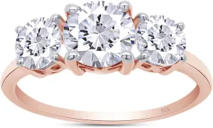 SAVEARTH DIAMONDS Moissanite Engagement Ring,Moissanite Rings for Women Couples, 2CT Lab Created Round Diamond Engagement Rings