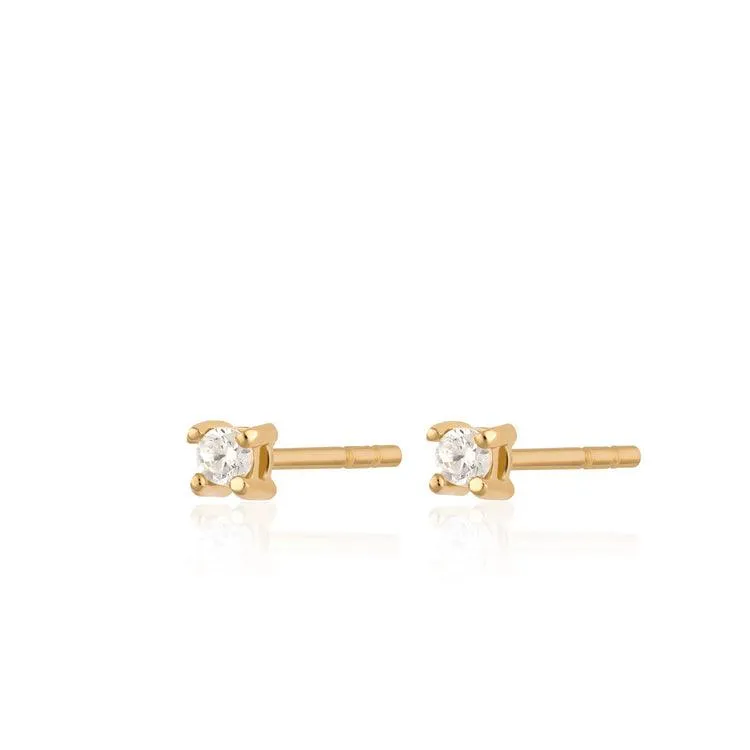 Scream Pretty Teeny Tiny Stud Earrings with Clear Stones