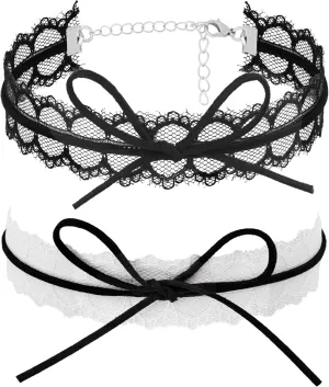 Set Bow Coquette Choker Necklace Jewelry for Women, Romantic Gifts for Women Trendy Stuff for Teen Girls In Their Her 20s, Bow Necklaces Aesthetic Accessories