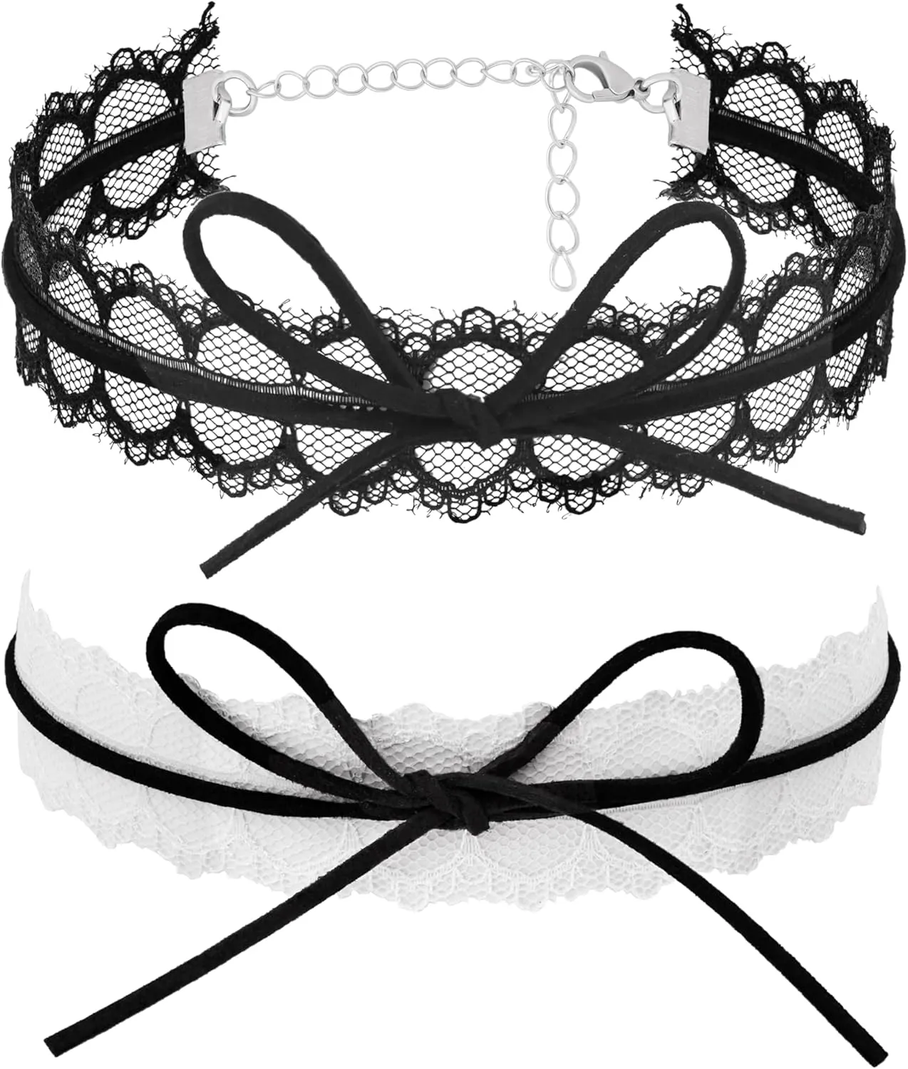 Set Bow Coquette Choker Necklace Jewelry for Women, Romantic Gifts for Women Trendy Stuff for Teen Girls In Their Her 20s, Bow Necklaces Aesthetic Accessories