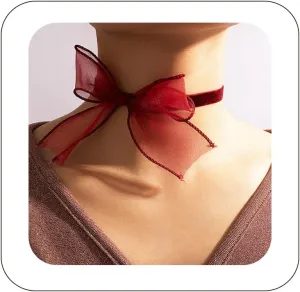Sexy Lace Bow-knot Chokers Necklace Vintag Gothic Black White Red Soft Velvet Suede Bow Unique Lace Collar Necklace Dainty Elegant Jewelry Gifts for Women Girls