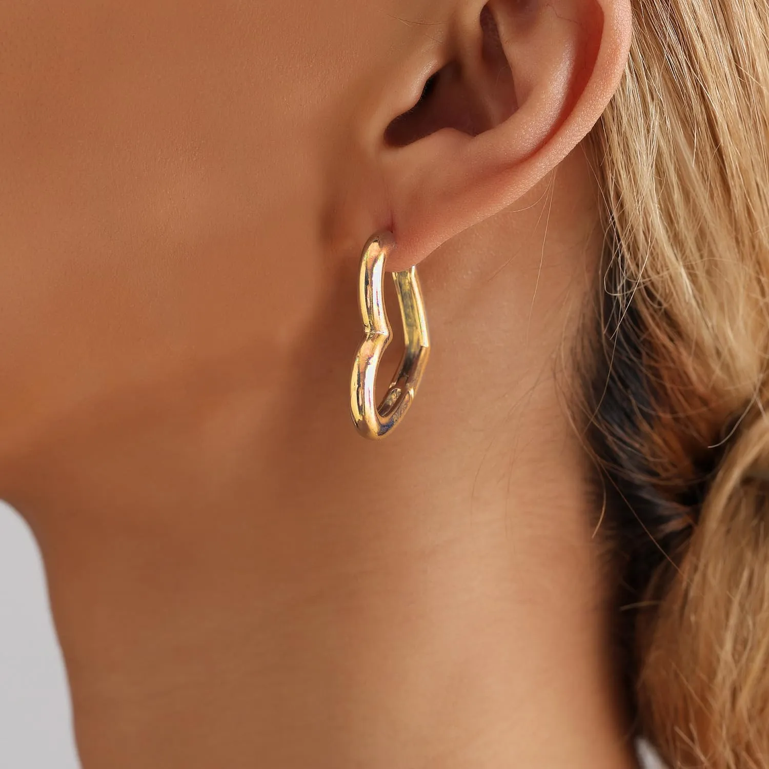 Silver & Gold Heart Dangle Earrings - Pink & Sparkle Rhinestone Bling Heart Jewelry