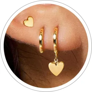 Silver & Gold Heart Dangle Earrings - Pink & Sparkle Rhinestone Bling Heart Jewelry