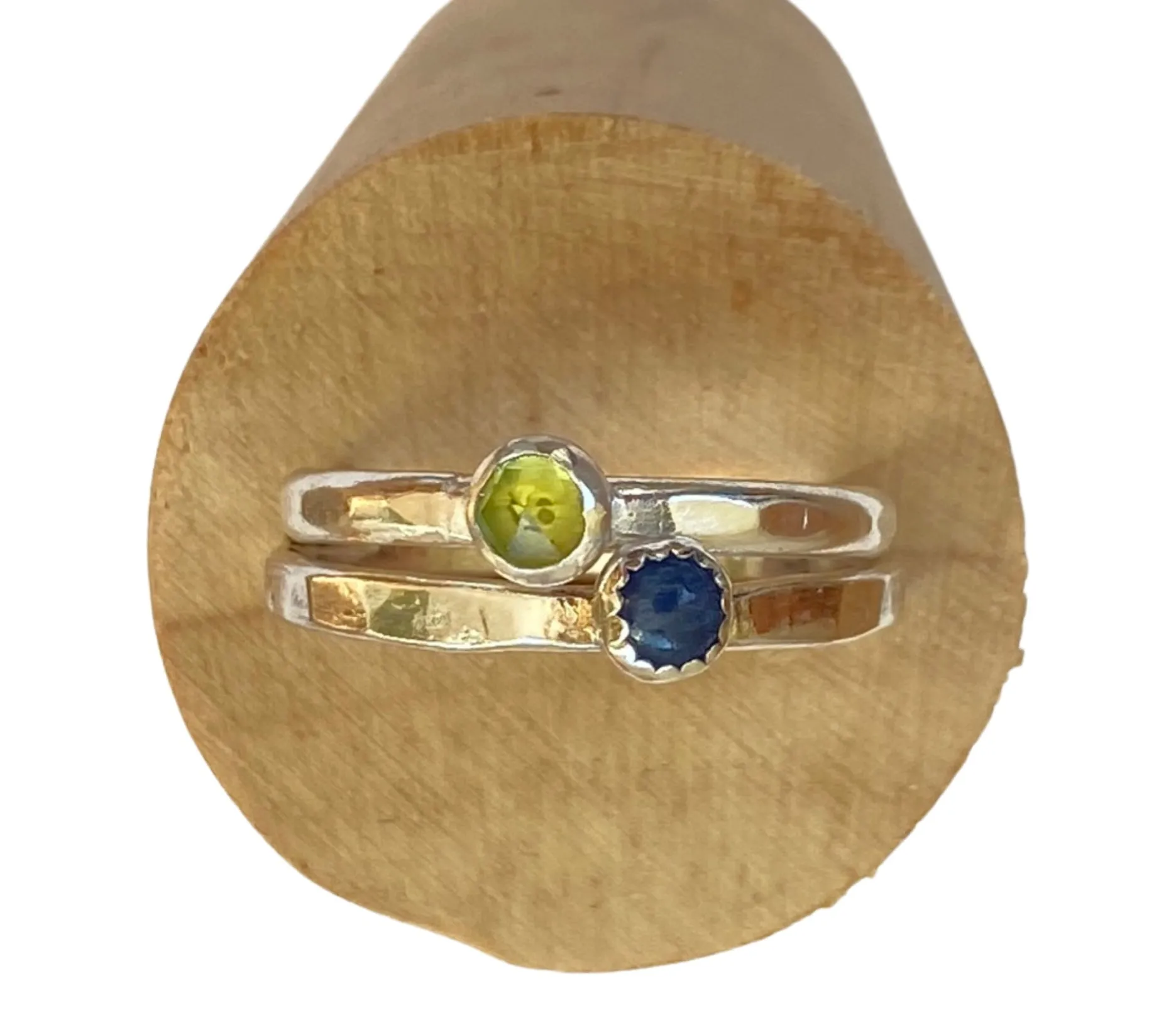 Silver Birthstone Stacking Rings