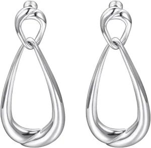 Silver Oval Dangle Earrings for Women 14K Plated White Gold Dangle Earrings Lightweight Hypoallergenic Earrings Jewelry