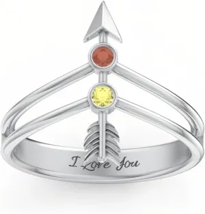 SIMONLY Custom Birthstone Ring for Womeen 925 Sterling Silver Engraved Name Ring Gifts