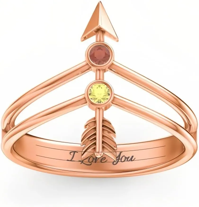 SIMONLY Custom Birthstone Ring for Womeen 925 Sterling Silver Engraved Name Ring Gifts
