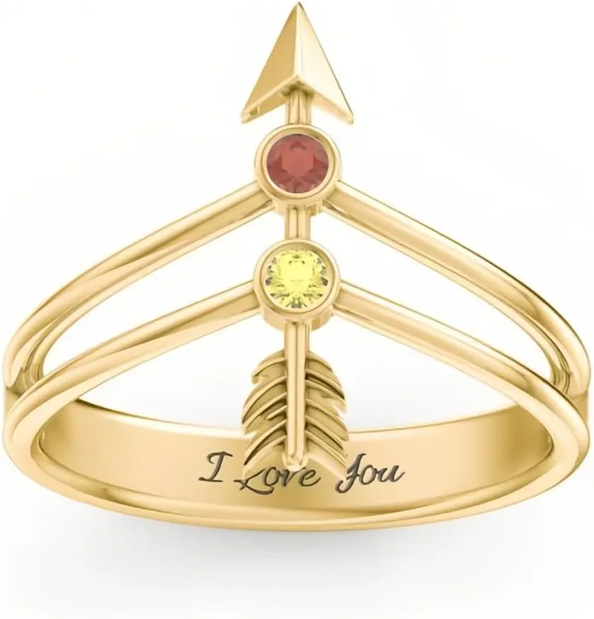 SIMONLY Custom Birthstone Ring for Womeen 925 Sterling Silver Engraved Name Ring Gifts