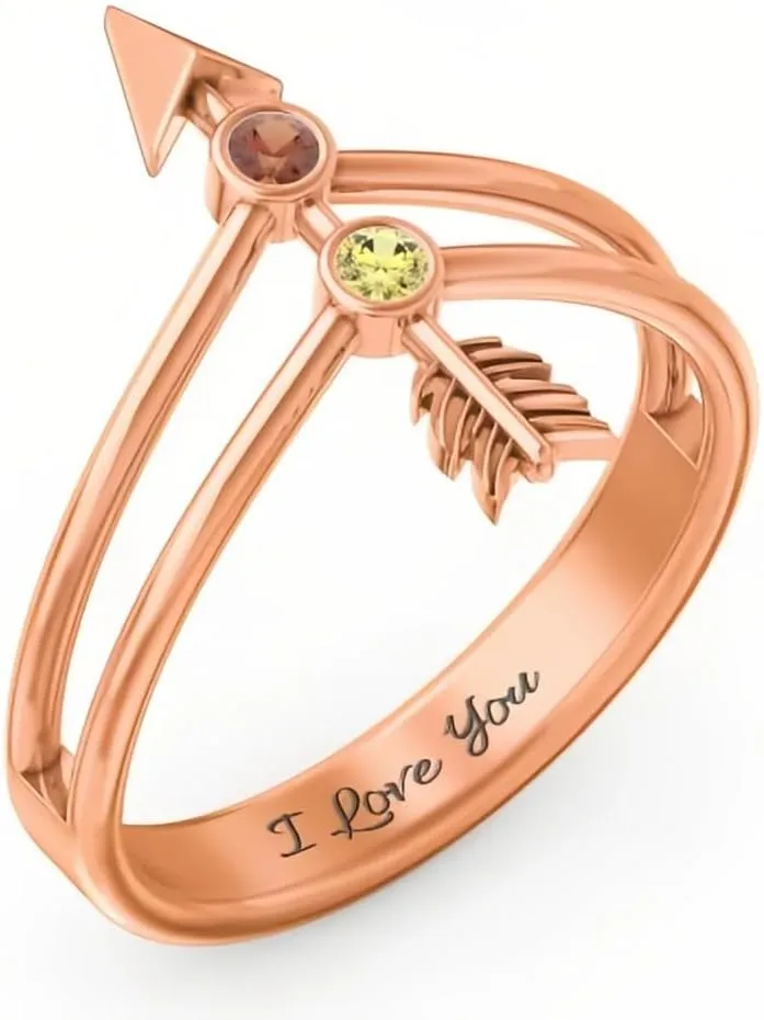 SIMONLY Custom Birthstone Ring for Womeen 925 Sterling Silver Engraved Name Ring Gifts