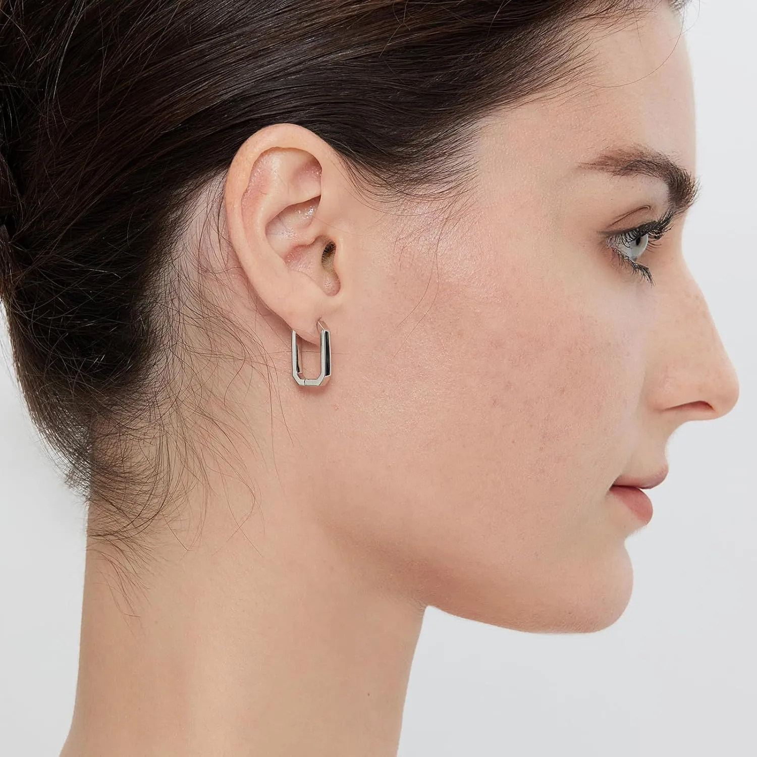 Simple Hoop Earrings for Women, Hypoallergenic Hoops Jewelry Huggies Sleeper Earrings 925 Sterling Silver Ear Post 18MM 20MM 25MM
