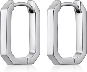 Simple Hoop Earrings for Women, Hypoallergenic Hoops Jewelry Huggies Sleeper Earrings 925 Sterling Silver Ear Post 18MM 20MM 25MM