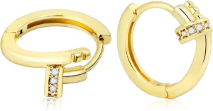Small Gold Hoop Earrings for Women, 14k Gold Plated Huggie Hoop Earrings, Dainty Hypoallergenic Earrings, Lightweight Tiny Cute Butterfly Hoop Earrings with Shining Cubic Zriconia