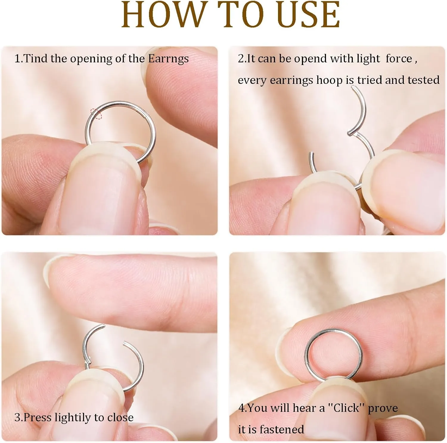 Small Gold Hoop Earrings, Lightweight 14K Gold Plated Huggie Hoop Earrings for Cartilage Helix Tragus, Hypoallergenic Earrings for Women Men, Tiny Thin Hoops Surgical Steel Endless Hoops Earrings 6-10 mm