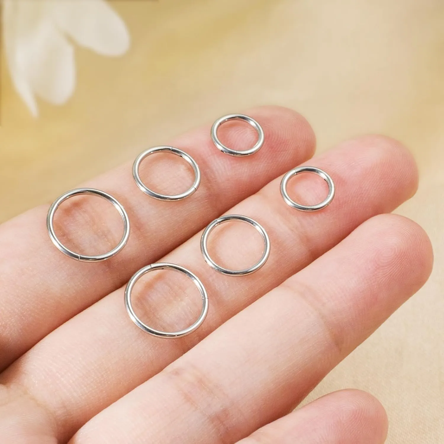 Small Gold Hoop Earrings, Lightweight 14K Gold Plated Huggie Hoop Earrings for Cartilage Helix Tragus, Hypoallergenic Earrings for Women Men, Tiny Thin Hoops Surgical Steel Endless Hoops Earrings 6-10 mm