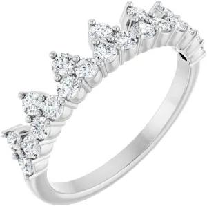 Solid 14k White Gold 5/8 Cttw Lab-Grown Diamond Stackable Wedding Anniversary Ring Band (.63 Cttw) (Width = 4.5mm) - Size 7