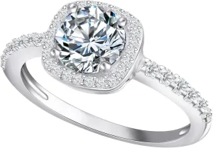 Solitaire Moissanite Engagement Rings 925 Sterling Silver 1CT Halo Promise Rings D Color VVS1 Lab Created Wedding Bands Moissanite Ring For Women
