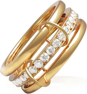 Stackable Rings for Women, 18k Gold Rings for Women Non tarnish, 3 Ring Set with CZ Cubic Zirconia,Silver Gold Multi Ring Mixed Metals Stack Rings,Jewelry Gift for Women