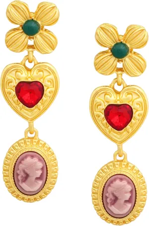 Statement Byzantine Medieval Chunky Cluster Dangle Earrings for Women Dangly Dangling Things Jewelry Accessories Romantic Cool Gifts for Her Women in Their 30s