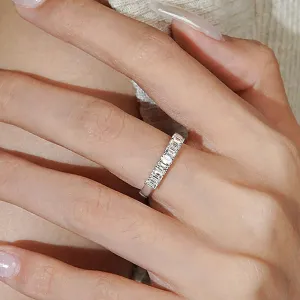 Sterling Silver Bridal Engagement Ring - 2.1 Carat Rectangular Natural Diamond Rings, D-color VVS1 Excellent Cut, Wedding and Engagement Jewelry for Women
