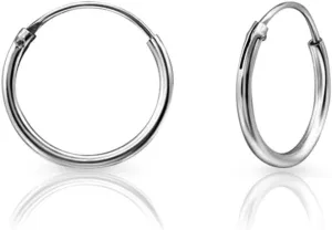 Sterling Silver Hoops Earrings Hypoallergenic - Silver Hoop Earrings Men - Large Hoops for Women - Sleeper Earings - Cartilage - Helix - Nose Ring - Huggie Hoop