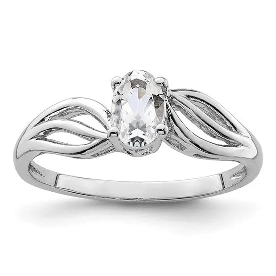 Sterling Silver Oval Birthstone Rings