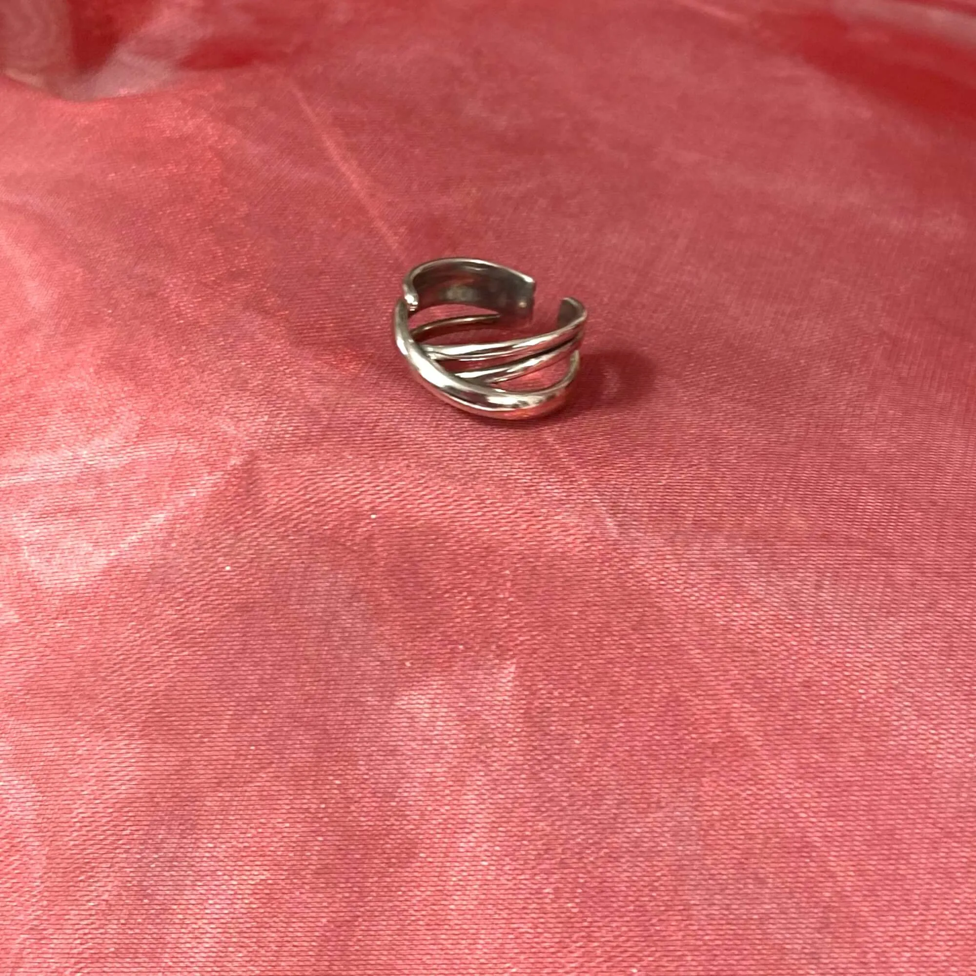 Sterling Silver Wire Wrap Cuff Ring