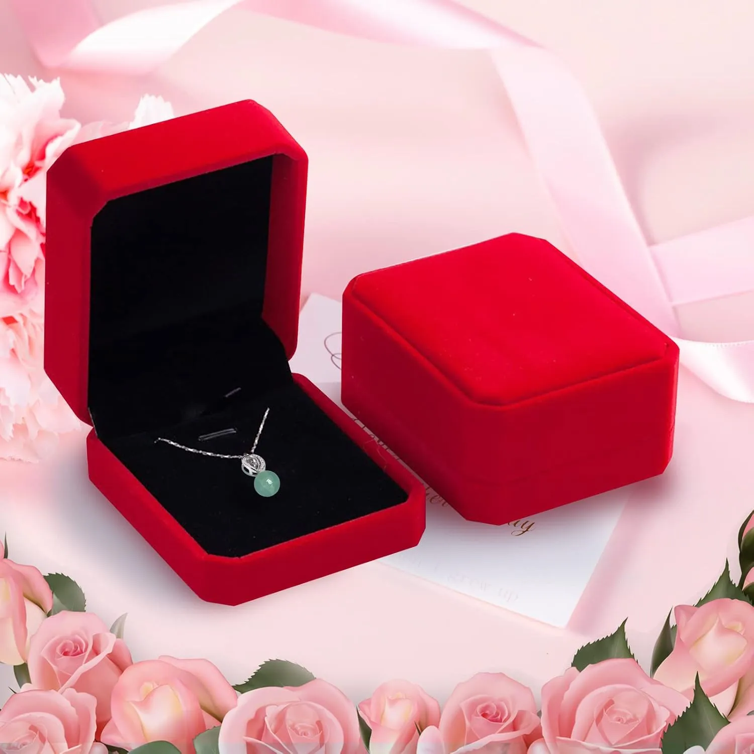 Sweat-heart Jade Necklace Pendants Necklace Gift for Mom Green Jade Necklace Sweat-heart Crystal Zircon 925 Sterling Silver Necklace for Women Party Wedding Gift (Design-F)