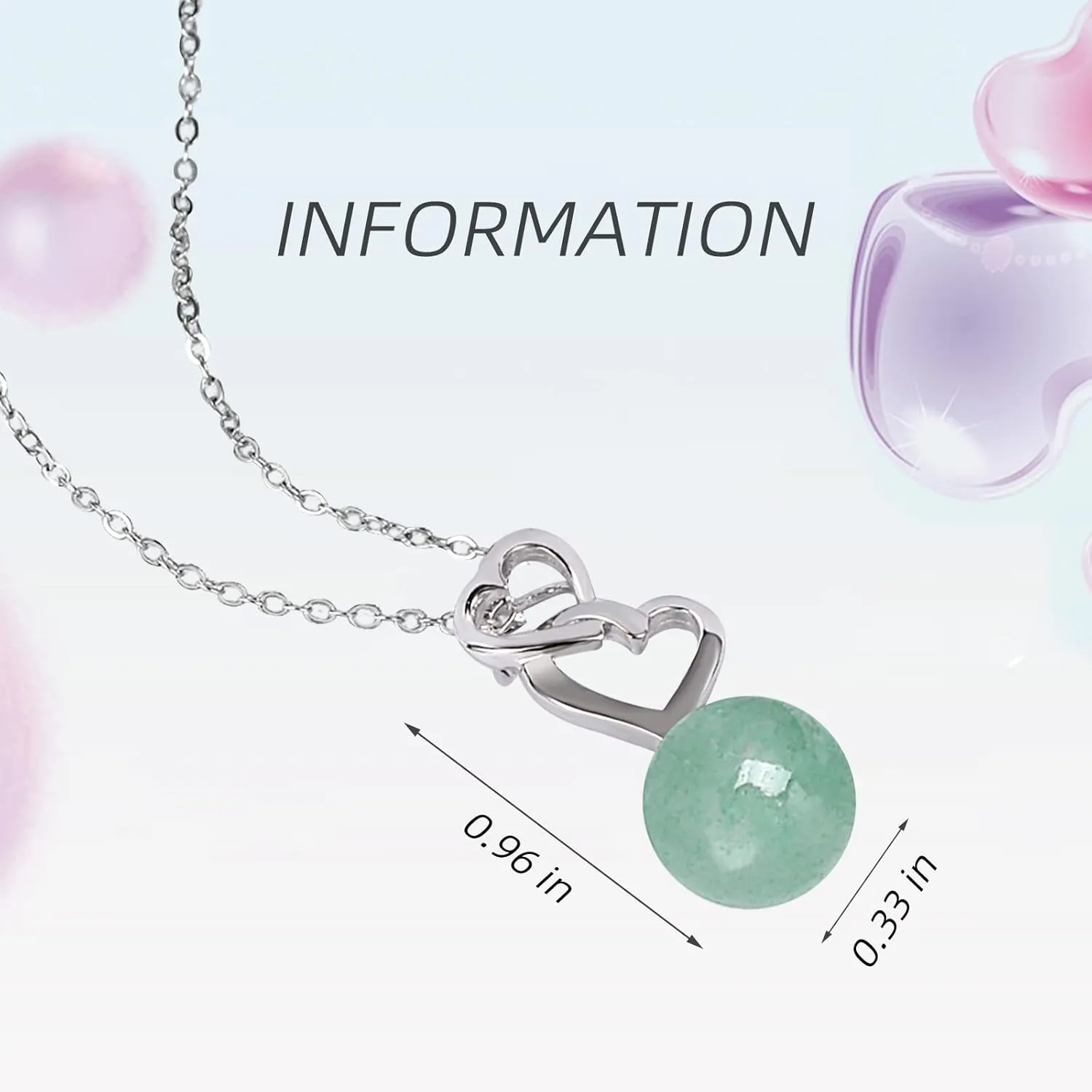 Sweat-heart Jade Necklace Pendants Necklace Gift for Mom Green Jade Necklace Sweat-heart Crystal Zircon 925 Sterling Silver Necklace for Women Party Wedding Gift (Design-F)