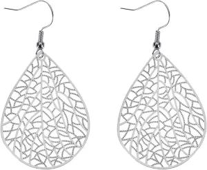 Teardrop Filigree Earrings For Women, Dangle Drop Earrings Trendy Leaf Earrings Big Statement Lightweight Dainty Earrings Minimalist Earrings Fashion Hollow Earrings
