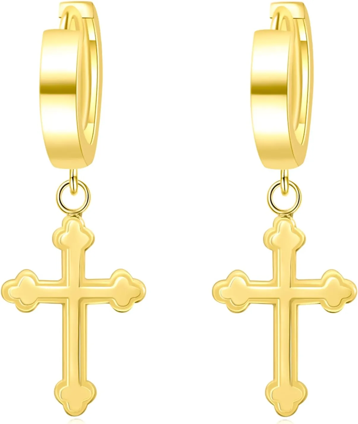 ToHeart Gold Cross Hoop Earrings for Womens Minimalist Gold Earrings Dangle Elegant Hypoallergenic Gifts