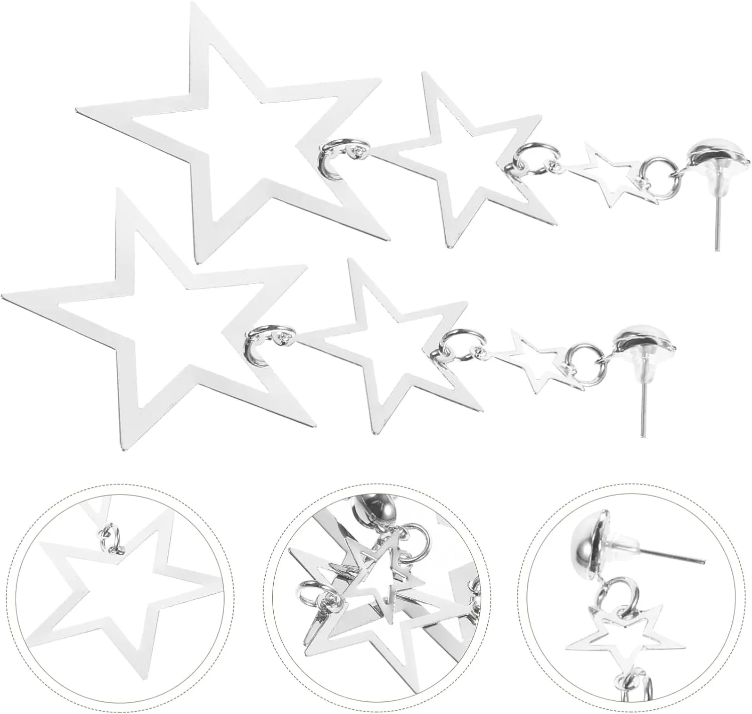 Toyvian Star Charm Earrings for Women Pendant Earrings with Minimalist Design Elegant and Versatile Fashion