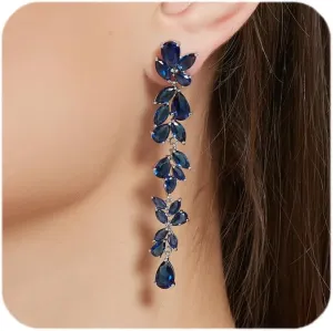 UDYLGOON Cubic Zirconia Chandelier Long Dangle Earrings for Women Bride Bridesmaid Wedding Prom Pageant Party