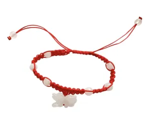 Unik22 Cute Dangling Jade Dog Bracelet, Adjustable Red Woven String, Good Jade Animal Zodiac Bracelet with FENGSHUI LUCK