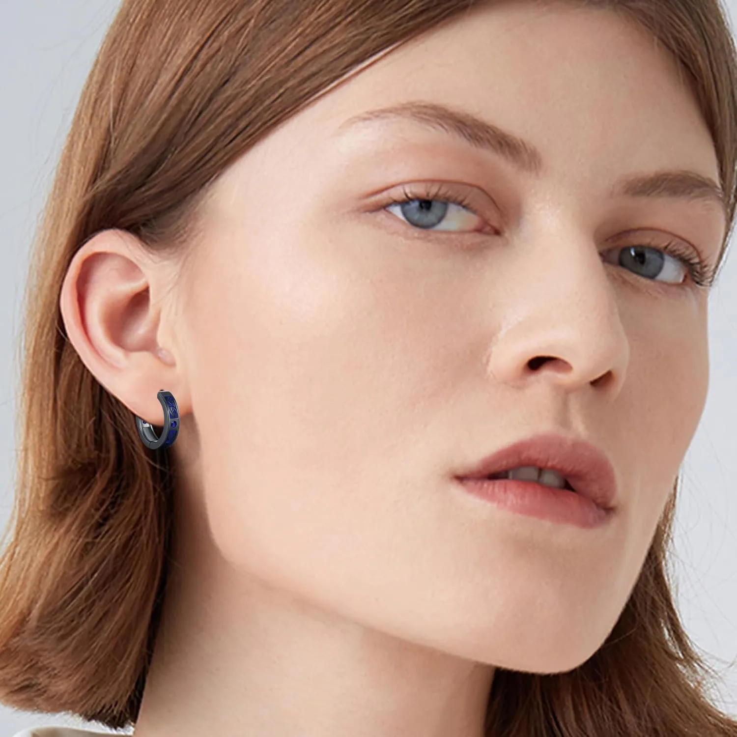 Viking Earrings for Men Women, Norse Viking Runes Hoop Earrings S925 Sterling Silver Norse Mythology Huggie Hoops Earrings Jewelry Gift