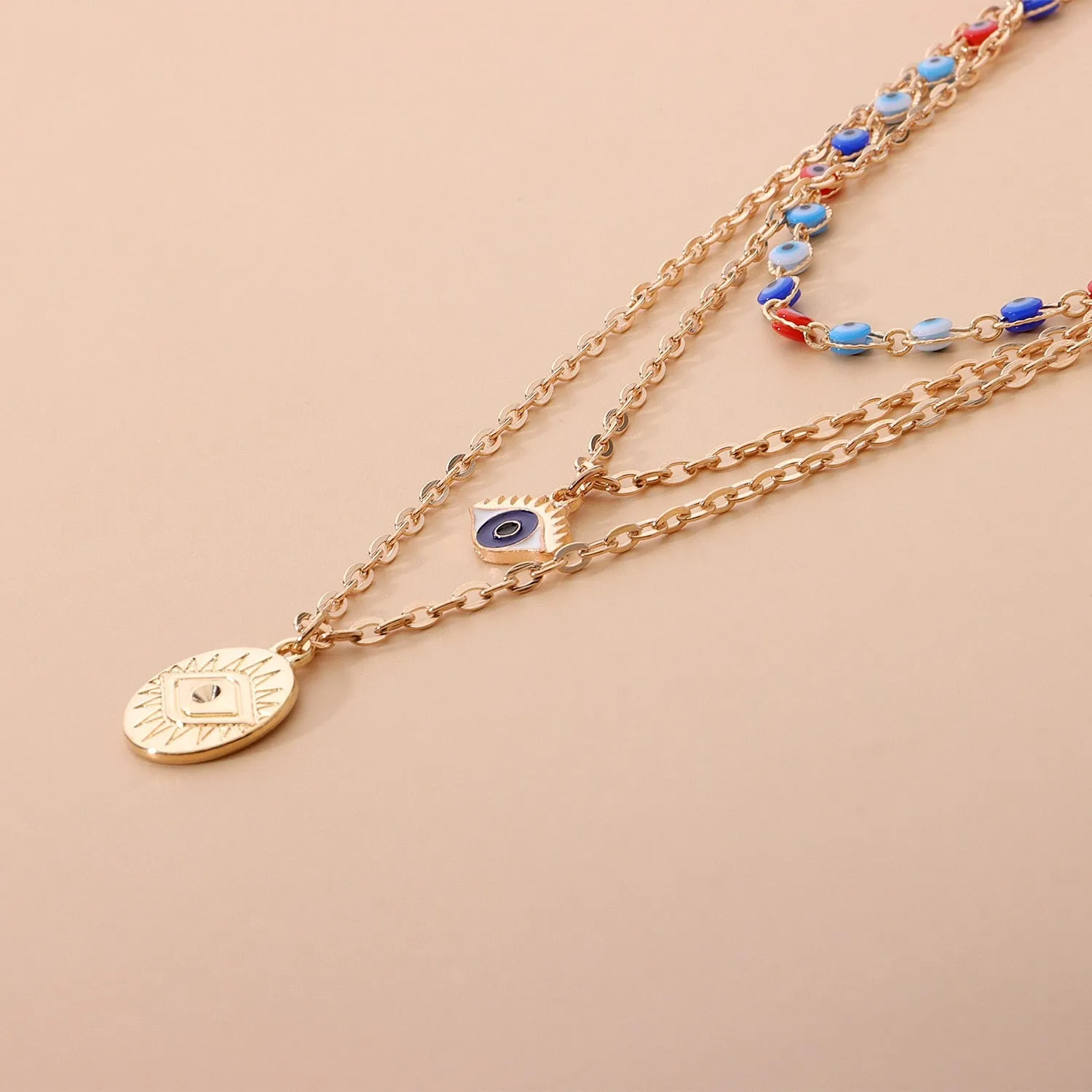 Vintage Evil Eyes Necklace For Women Bohemian Multilayer Devil Choker Pendant Necklaces Charm Collar Beads Party Jewelry Gift